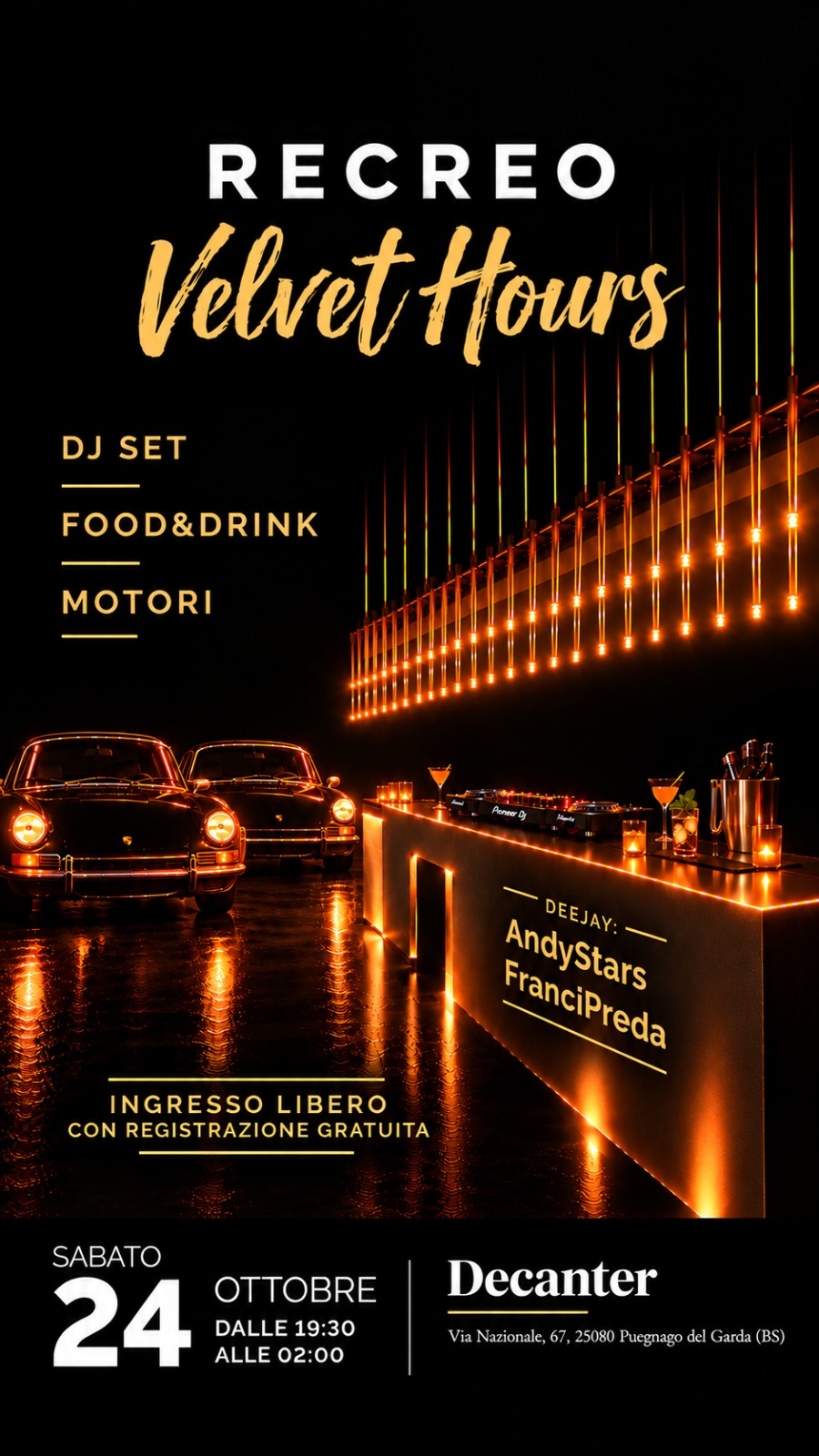 Locandina Recreo Velvet Hours — 24 Ottobre 2026